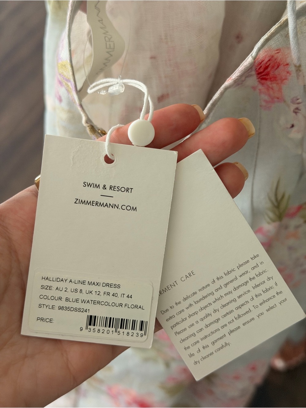 ZIMMERMANN Halliday Floral Linen Maxi Dress with Lace Trim - Picture 9 of 11